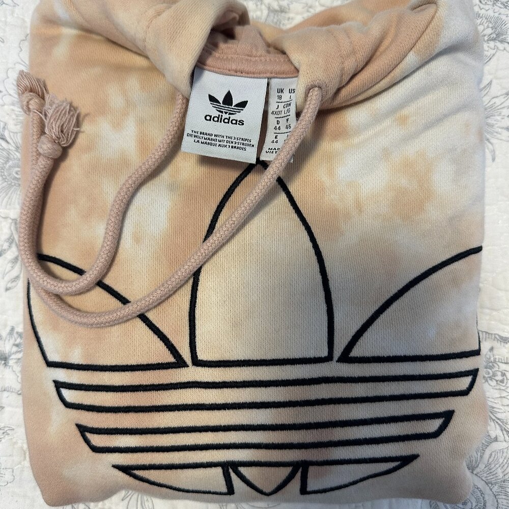 adidas - Women's Tie Dye Cropped Hoodie - Size Large